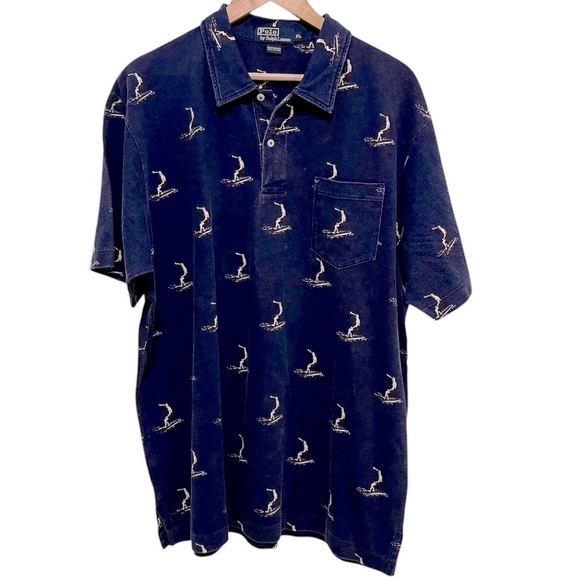 VINTAGE 1999 Polo Ralph Lauren Surfer Polo Shirt Made in Hong Kong Size XL - Picture 1 of 10